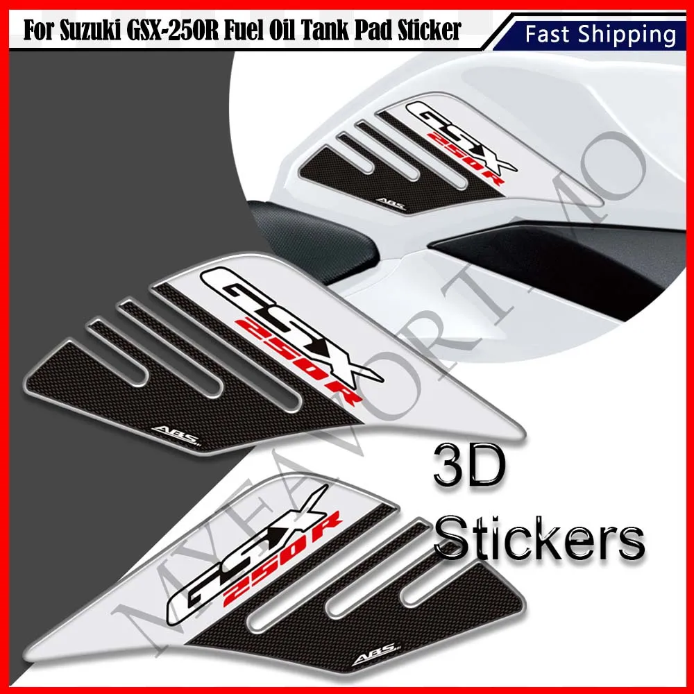For Suzuki GSX-250R 250 Motorcycle Fuel Tank Knee Protector 3D Fishbone Stickers for Enhanced Protection And Customization