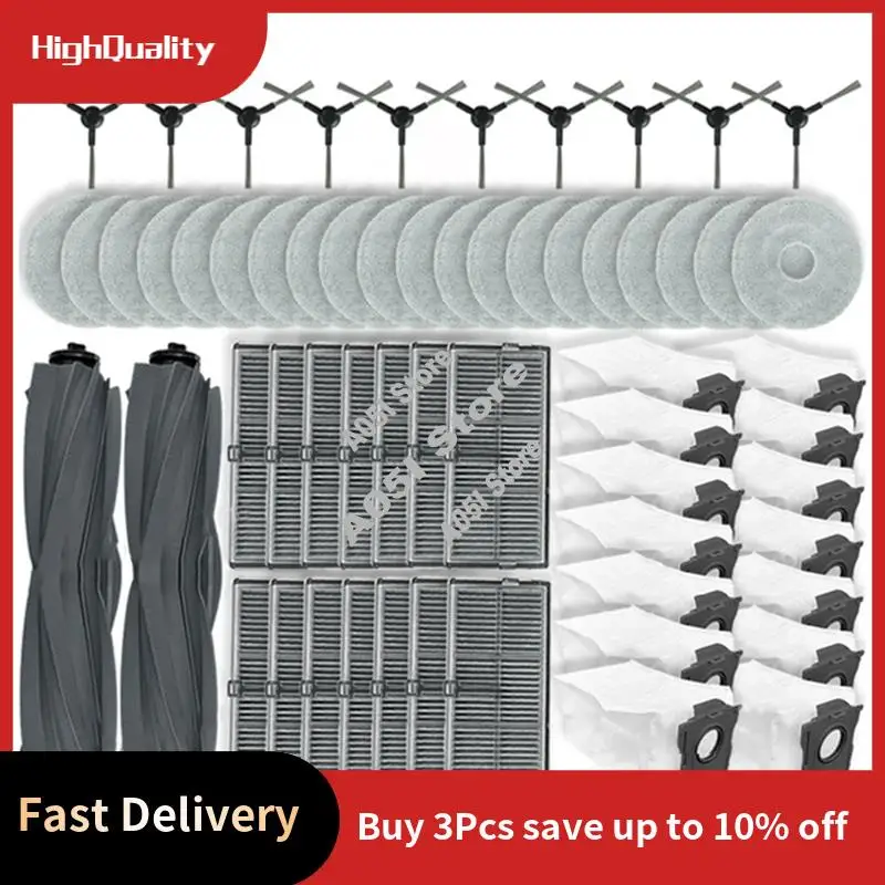 

Для Dreame L10s Pro Ultra Heat, Dreame Bot X30 Ultra/X30 Pro, S10 Pro Ultra Детали Основная боковая щетка Фильтр Мешки для пыли для швабры-A05I