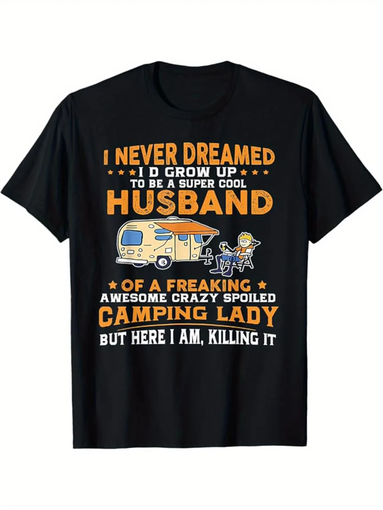 

Мужская одежда Мужские футболки Унисекс Кемпинг Мужская хлопковая футболка с принтом, повседневная футболка с коротким рукавом и круглым вырезом Модный тренд