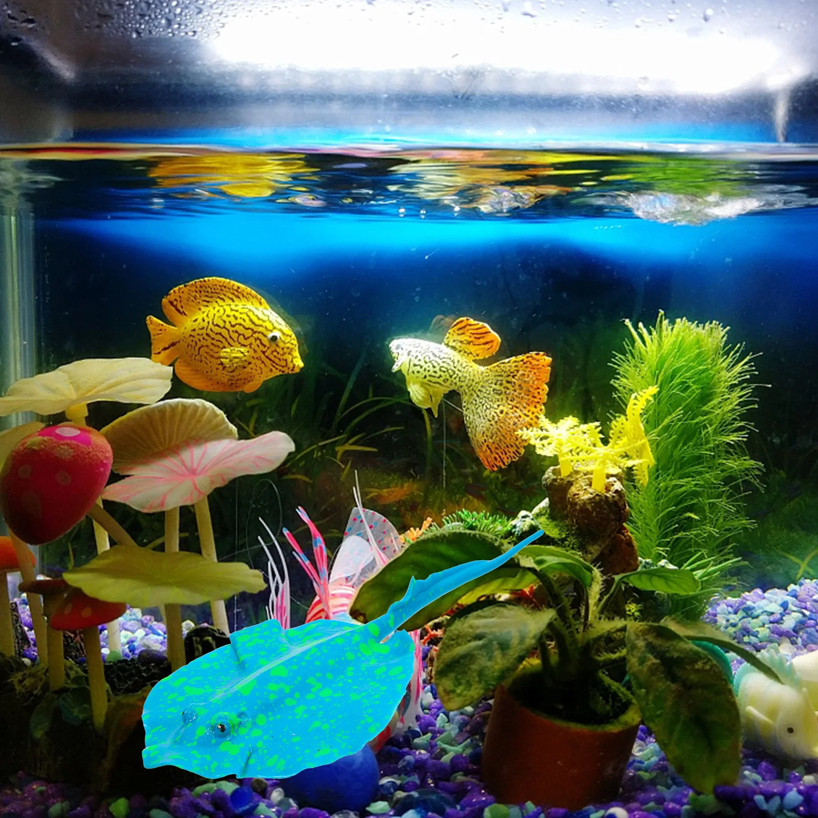 

Lifelike Glowing Fish Tank Decoration Floating Aquarium Decor Premium Soft Silicone Fake Fish for Tank Landscape