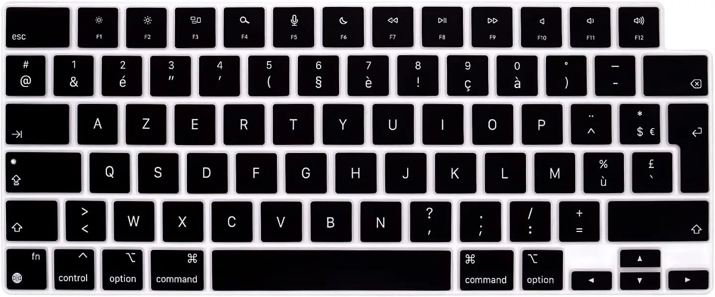 French AZERTY France Keyboard Cover Skin for MacBook Air 13 M2 13.6 Inch 2022 MacBook Pro 14  2021 M1 Pro/Max & MacBook Pro 16