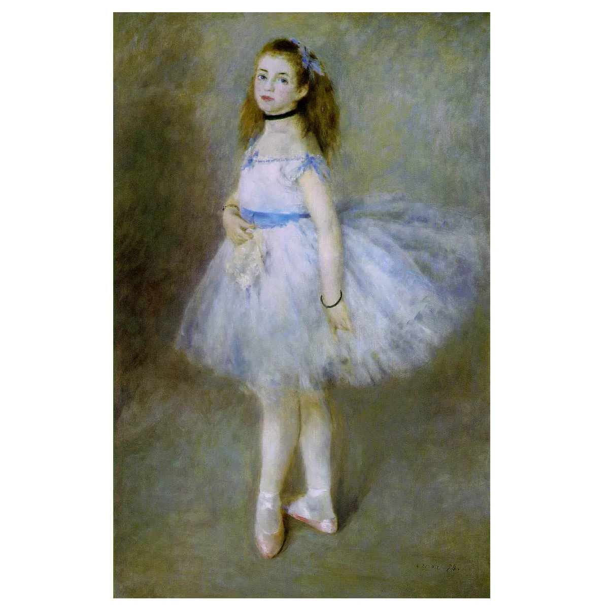 

Hand painted high quality reproduction of Dancer by Pierre-Auguste Renoir Impressionist Portrait oil painting home decoration