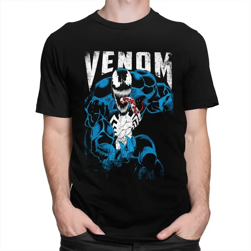 Venom Cartoon T Shirt for Men Cotton Tshirt Fashion Tees Short Sleeved T-shirt Fitted Clothing