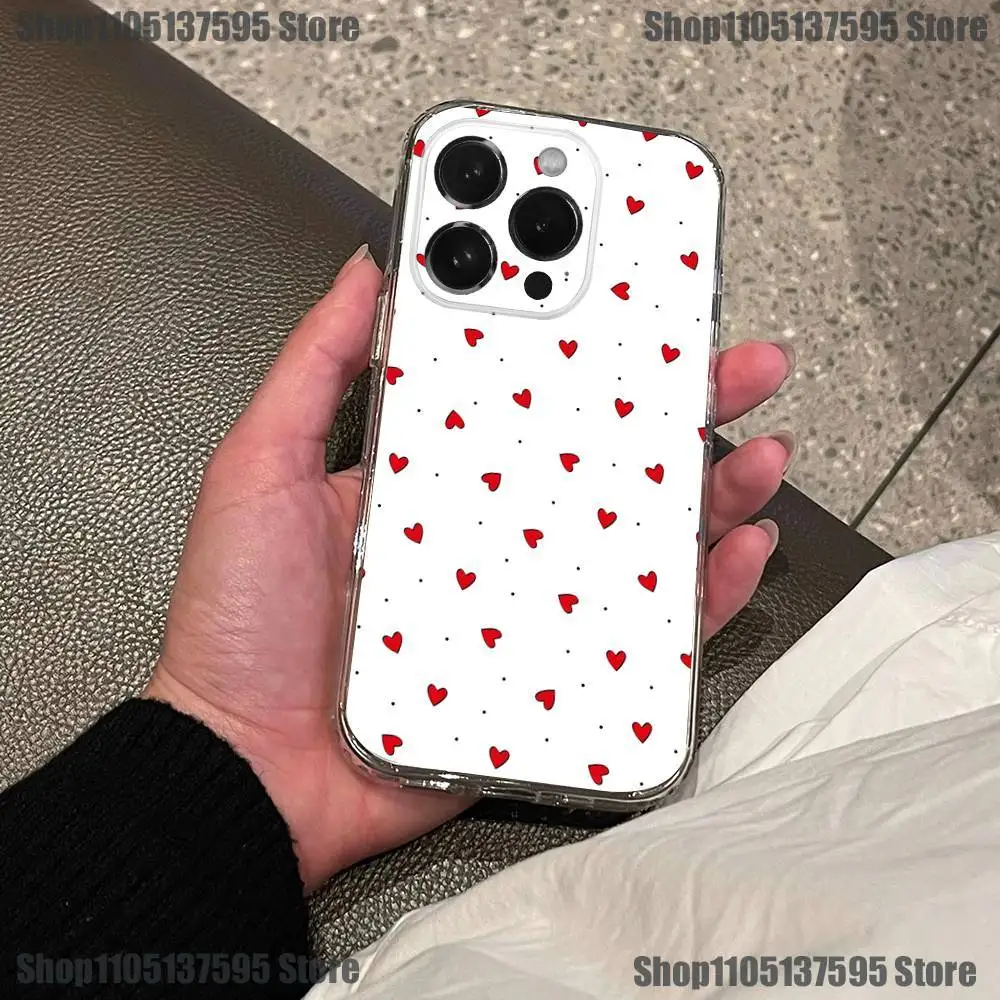 Чехол для телефона Ins Silver Graffiti Heart для iPhone 17,16,15,14,13,12,11 Pro,Max,Plus,X,XS,XR,SE4,E Mini, прозрачный мягкий чехол