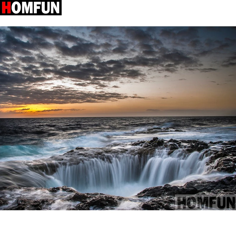 

HOMFUN полная квадратная/круглая дрель 5D DIY алмазная живопись "Ледический закат" вышивка крестиком 5D домашний декор A07536