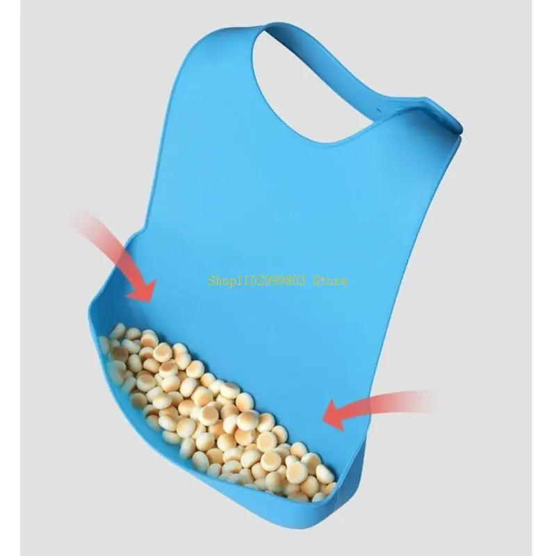 Penutup Pelindung Makan Alat Bantu Makan Dapat Dicuci Bib Silikon Praktis J0MF