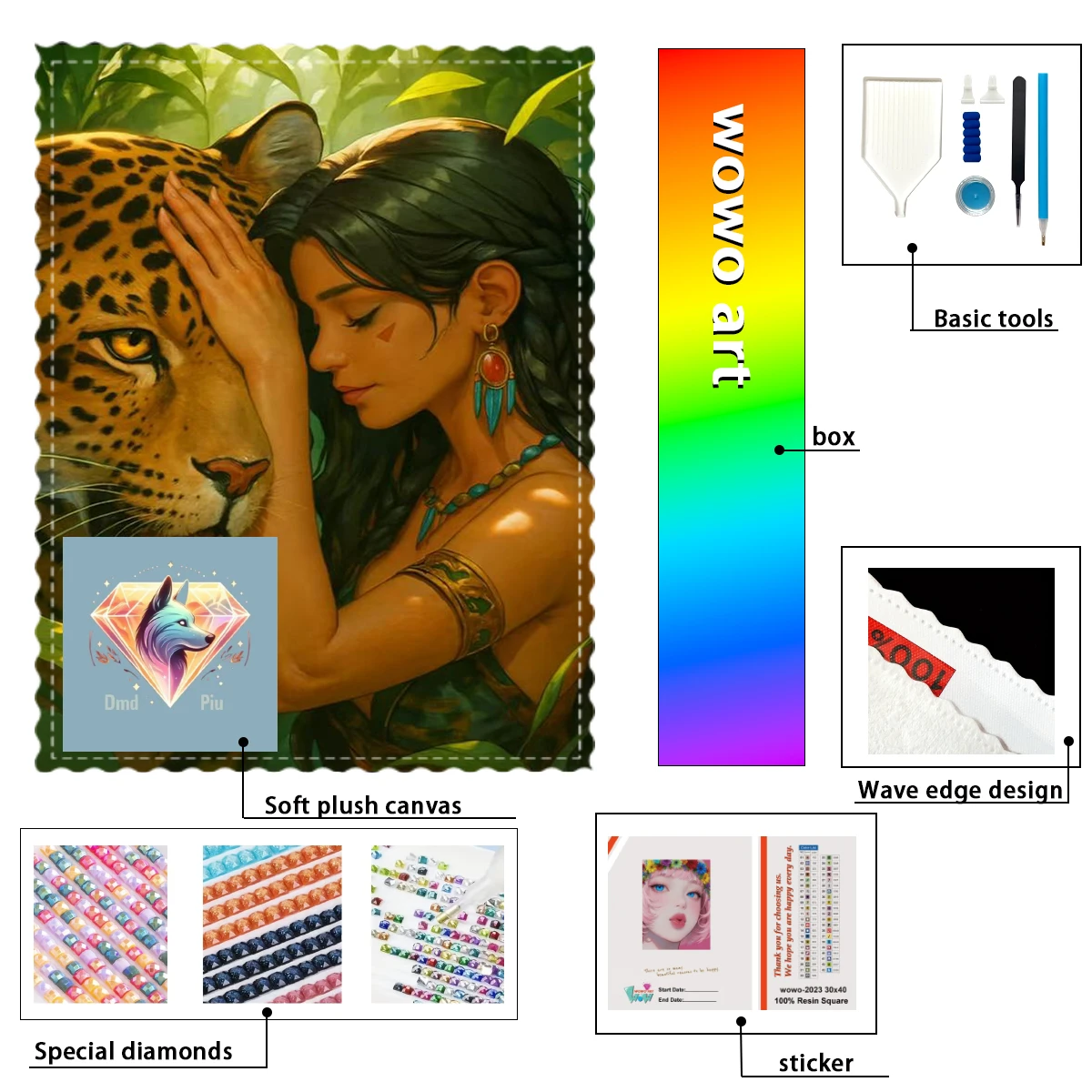 

【Piu Diamond Art】La calma del guepardo 100% resin FD+ab+cr Diamond Stamping Kit Perfect Masterpiece worth Buying