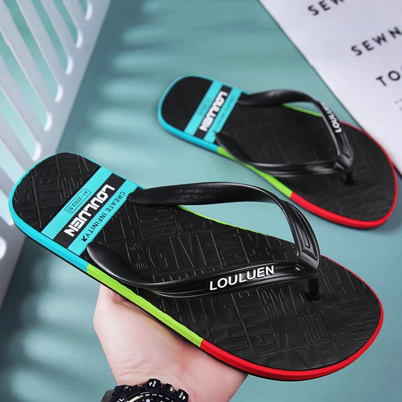Men's flip flops, high-quality hot selling men's flip flops, summer anti slip beach flip flops, men's fashionable breathable cas