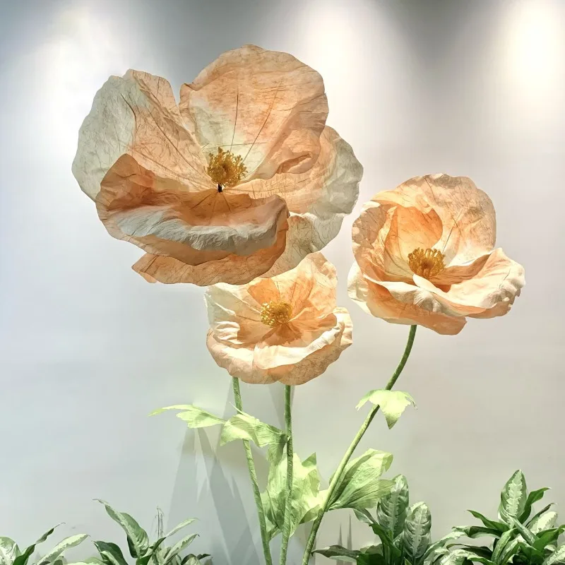 180cm Wedding Decor Props Artificial Flowers Poppy Wedding Road Guide Flower Window Display Garden Decoration Home Decor Mariage