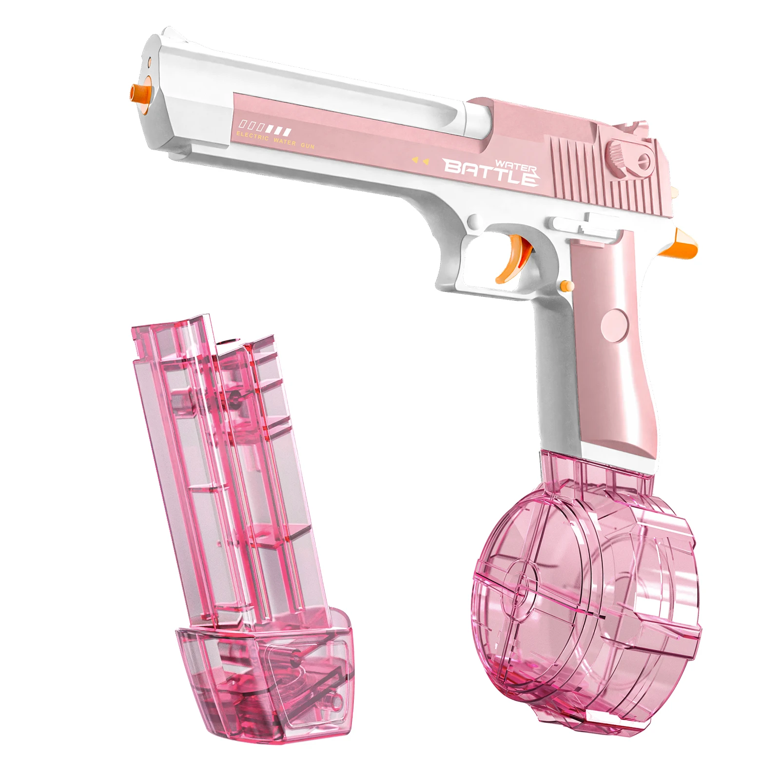 2024 New Desert Eagle Water Gun Lighted Bullet Drum Version Desert Eagle Continuous Pink Water Gun Toys Beach Water Fight Toys