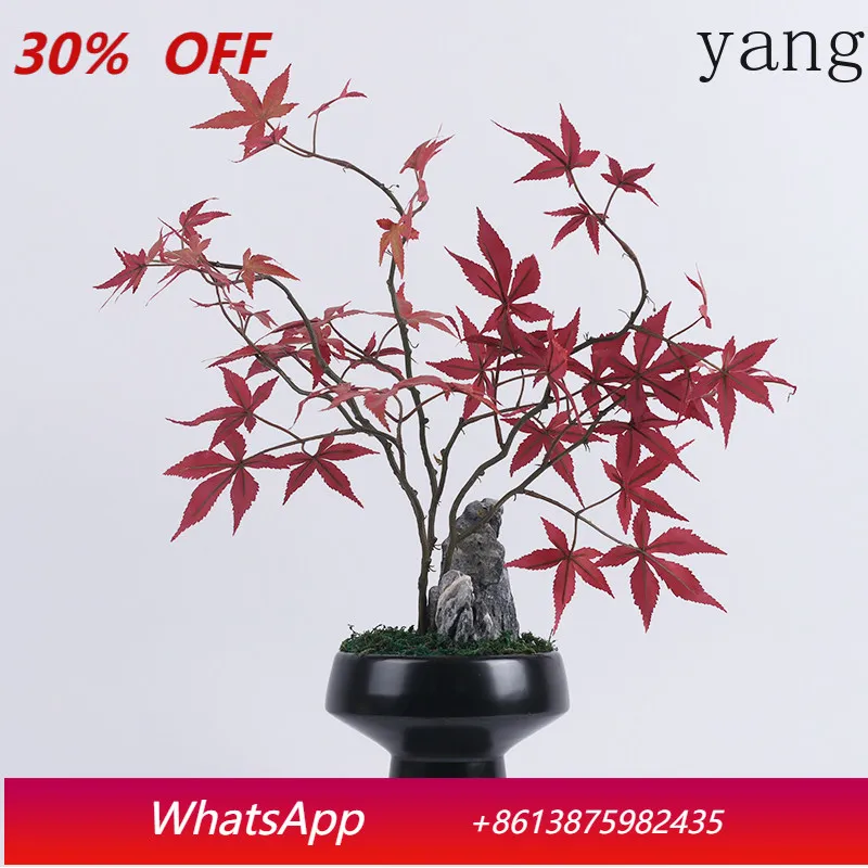 

LTT New Chinese Simulated Maple Leaf Bonsai Japanese Simulated Red Chicken Feet Maple Maple Entrance Ornament