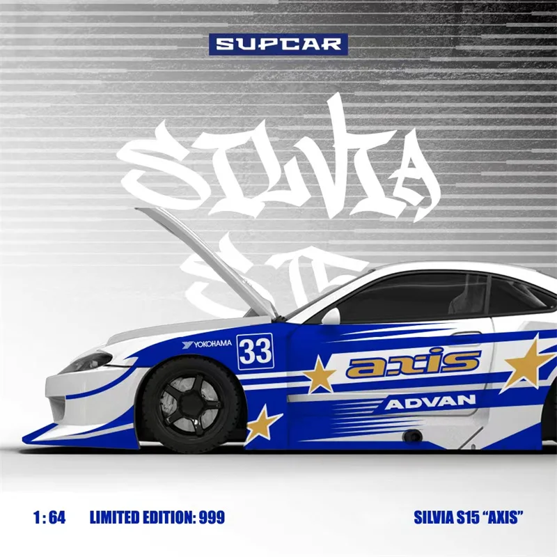 

(Pre-Order) 1:64 SILVIA S15‘AXIS’ blue white #33 Diecast Collector's Vehicle Model Car