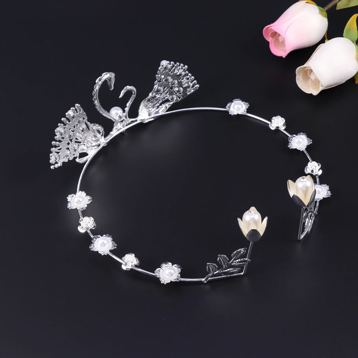 

swan headband tiara cake tiara wedding cake topper wedding headband cake crown