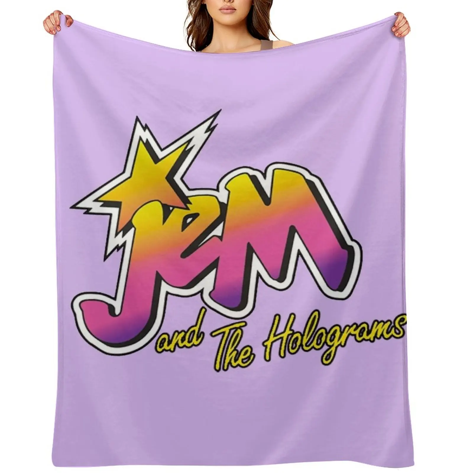 Jem and the holograms Throw Blanket bed plaid decorative Decorative Beds Flannels Blankets
