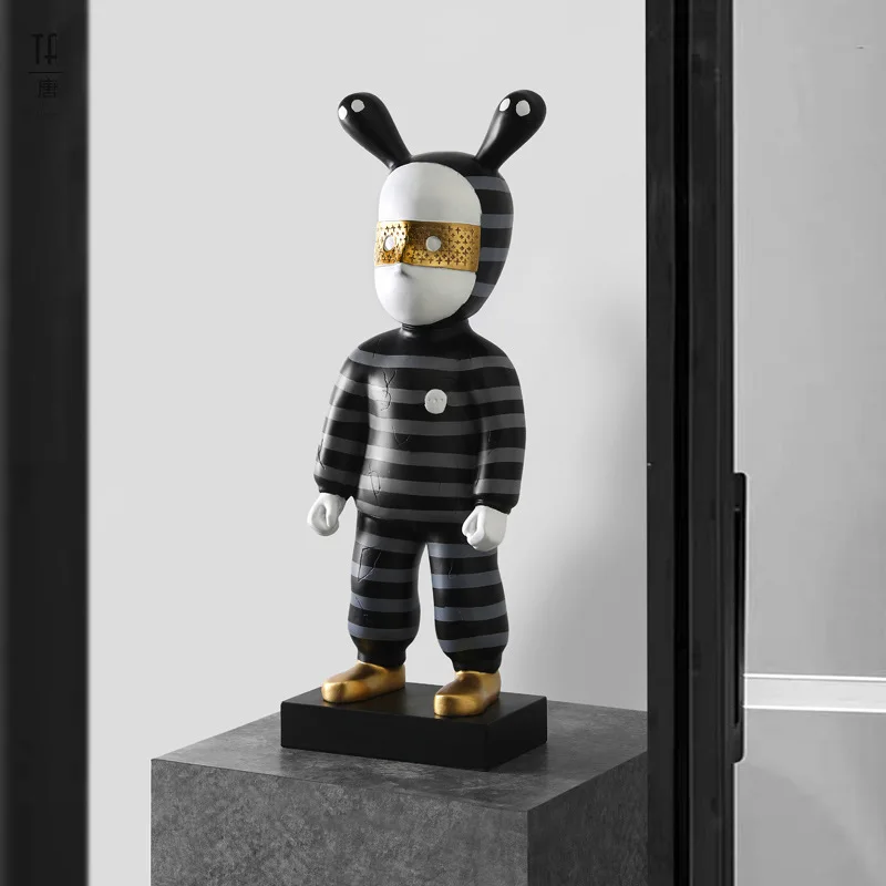 Adorno de suelo de personaje de muñeca de dibujos animados, gran y creativo, nórdico, para sala de estar, modelo de entrada, habitación, decoración suave para el hogar