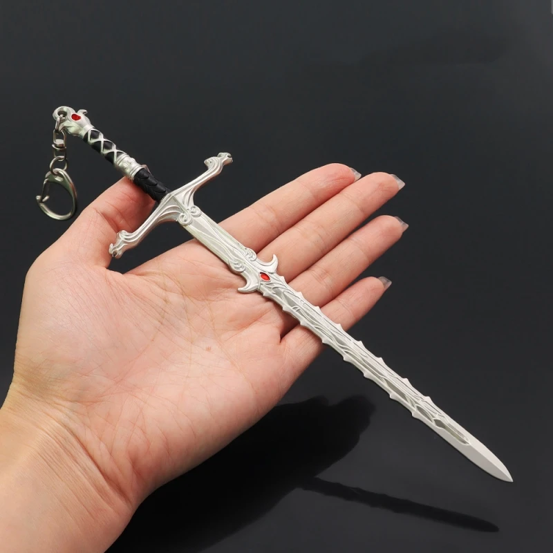 22CM Baldur's Gate 3 Sword Weapon Model Keychain The Silver Sword of the stars Cosplay Prop Katanas Game Peripheral Boy Gift Toy