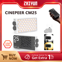 ZHIYUN CINEPEER CM25 25W Led Lights Bi Color Handheld Pocket Video Light Photo Lamp Fill Light Photography Lighting