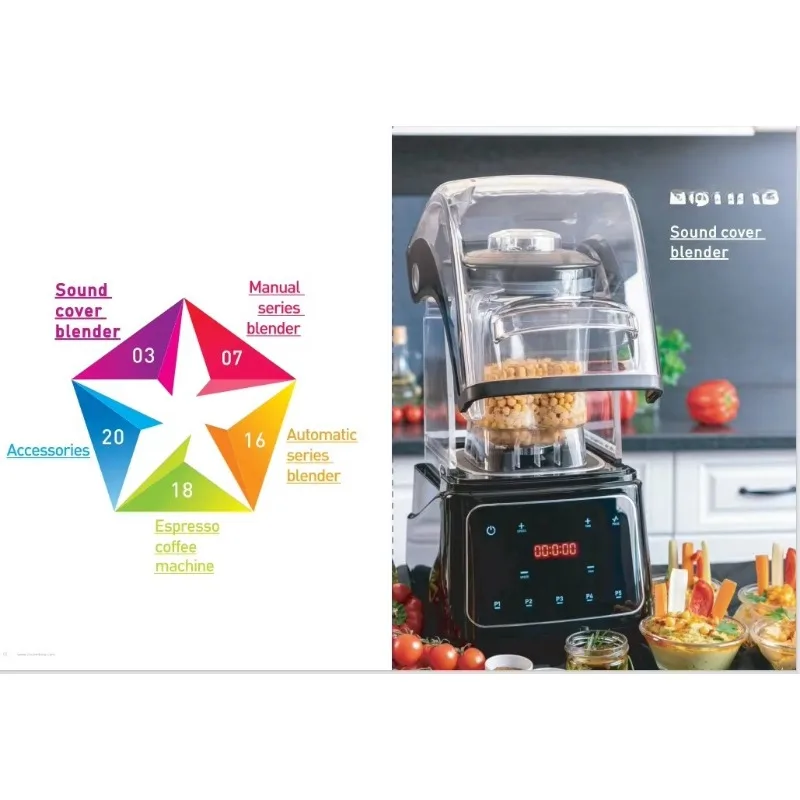 Commercial Heavy High Speed Blender Mixer 3 In 1 Function Compact Size With Sound Cover Wholesale