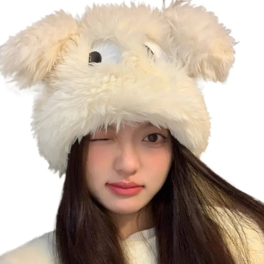 الكورية عيون كبيرة الكرتون جرو قبعة لطيف رشاقته رقيق قبعة آذان طويلة جرو محبوك قبعات الشتاء