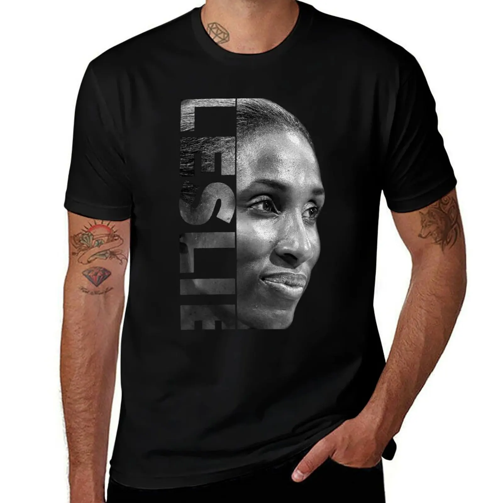 

Lisa Leslie - Black / White T-Shirt t shirts for man cotton man t shirt luxury