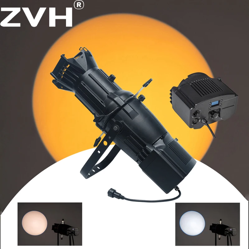 200W 2IN1 Cool&Warm LED Retrofit Profile Spotlight Upgraded Version Color Temperature 2200K-7000K Leko Lights for Museum Theater