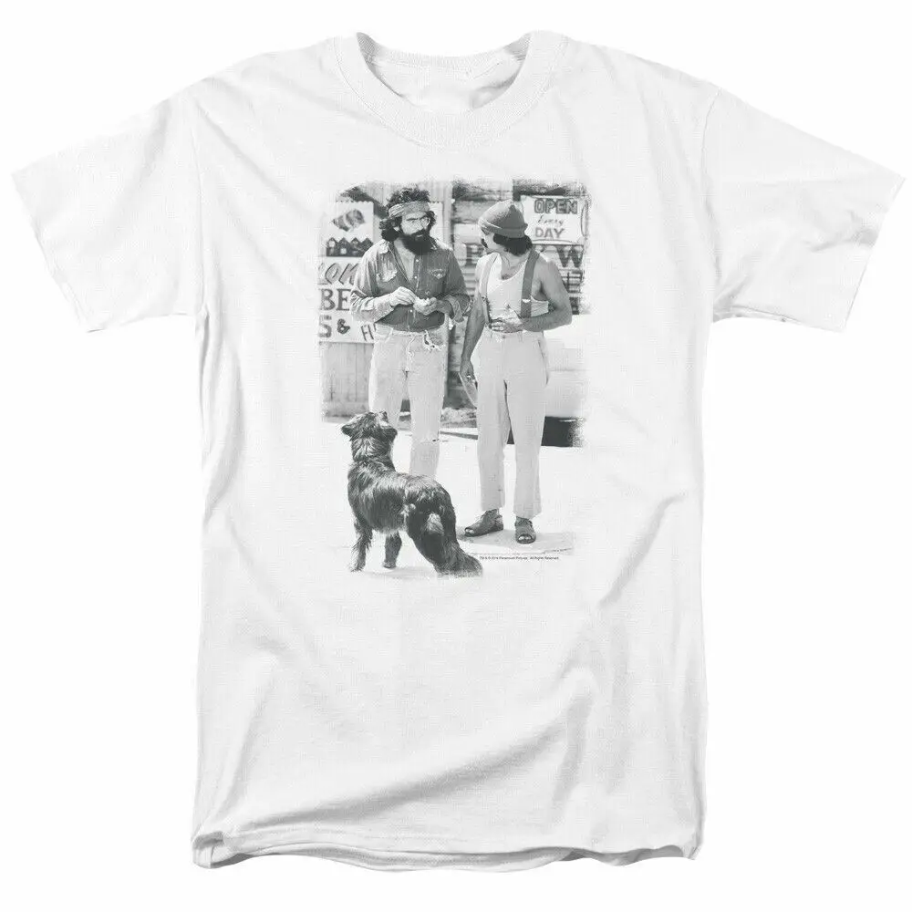 

Up In Smoke Cheech Chong Dog T Shirt Mens Licensed Comedy Movie Tee White