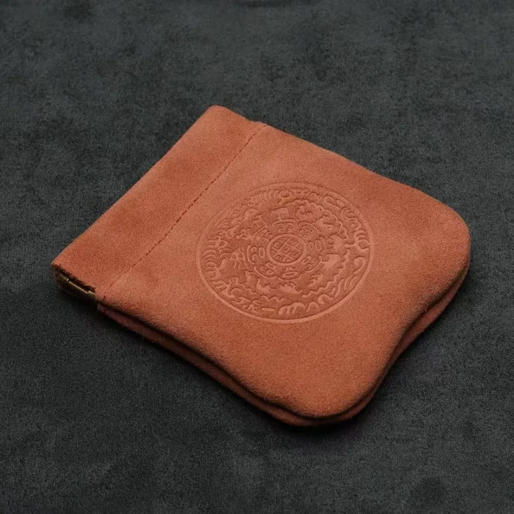 

Portable Jewelry Storage Bag Cowhide Bracelet Rings Leather Jewelry Holder Bag Organizer Large Capacity Square Coin Purse