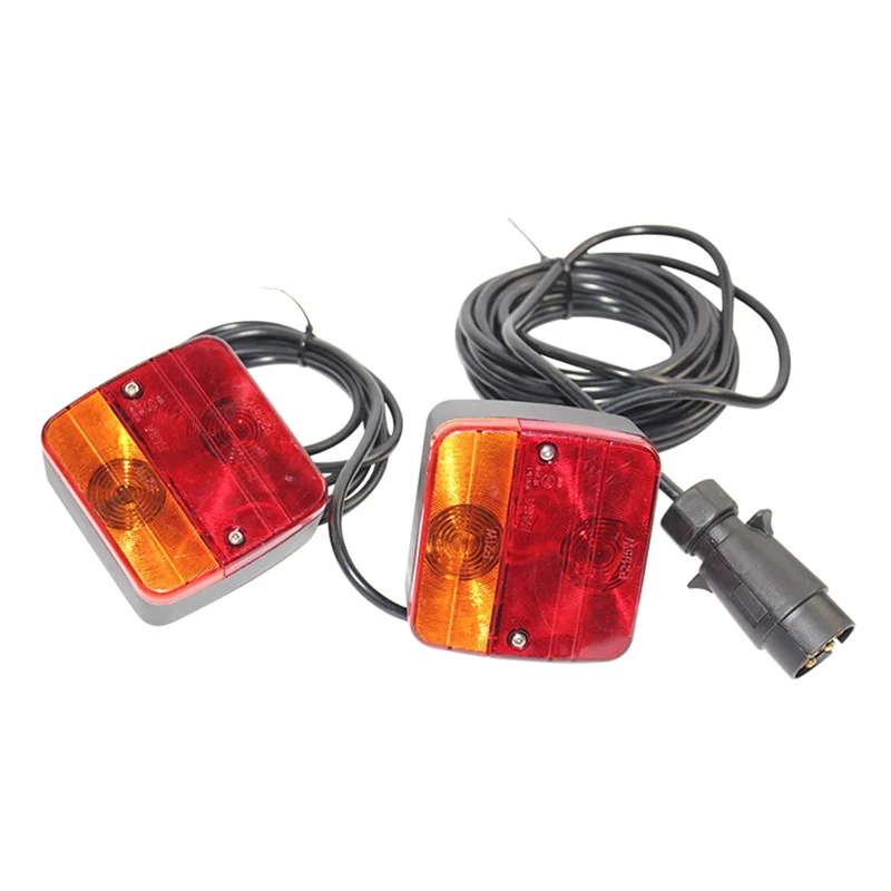 A82E-1 Set 12V 7 Pin 10M Universal Rear Towing Tail Light LED Trailer Brake Stop Lamp Reflector Lamp For Trailer