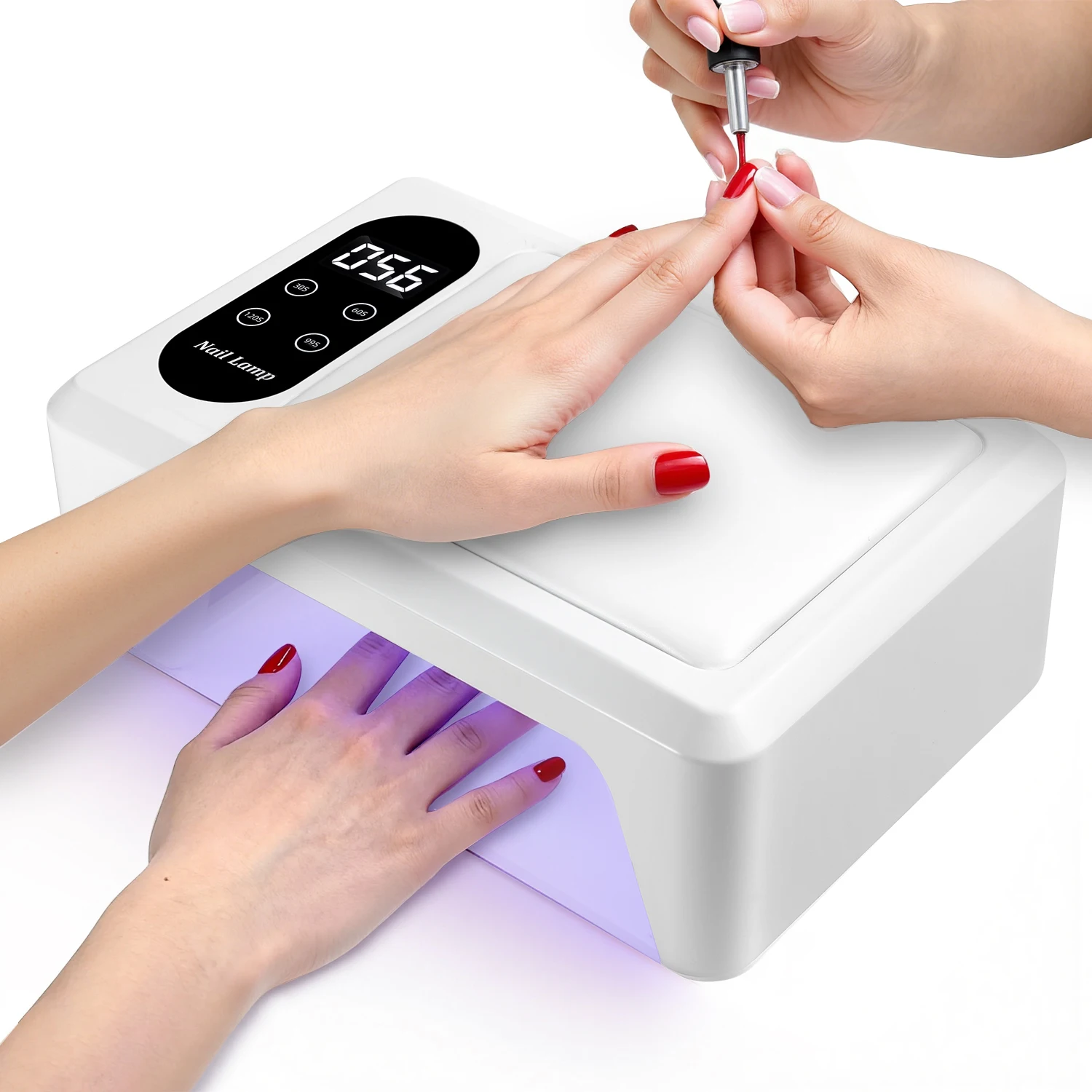 

2-in-1 Hand Pillow UV/LED Nail Lamp – 96 Beads 2X Fast Drying, 4 Timer Modes & Removable Base Nail lamp fast drying