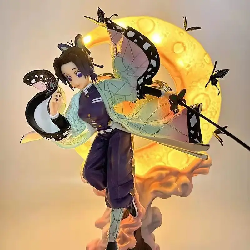 

Demon Slayer Kochou Shinobu Anime Figure with Light PVC Statue Ornament Model Doll for Kids Gift Collectible Handmade Craft