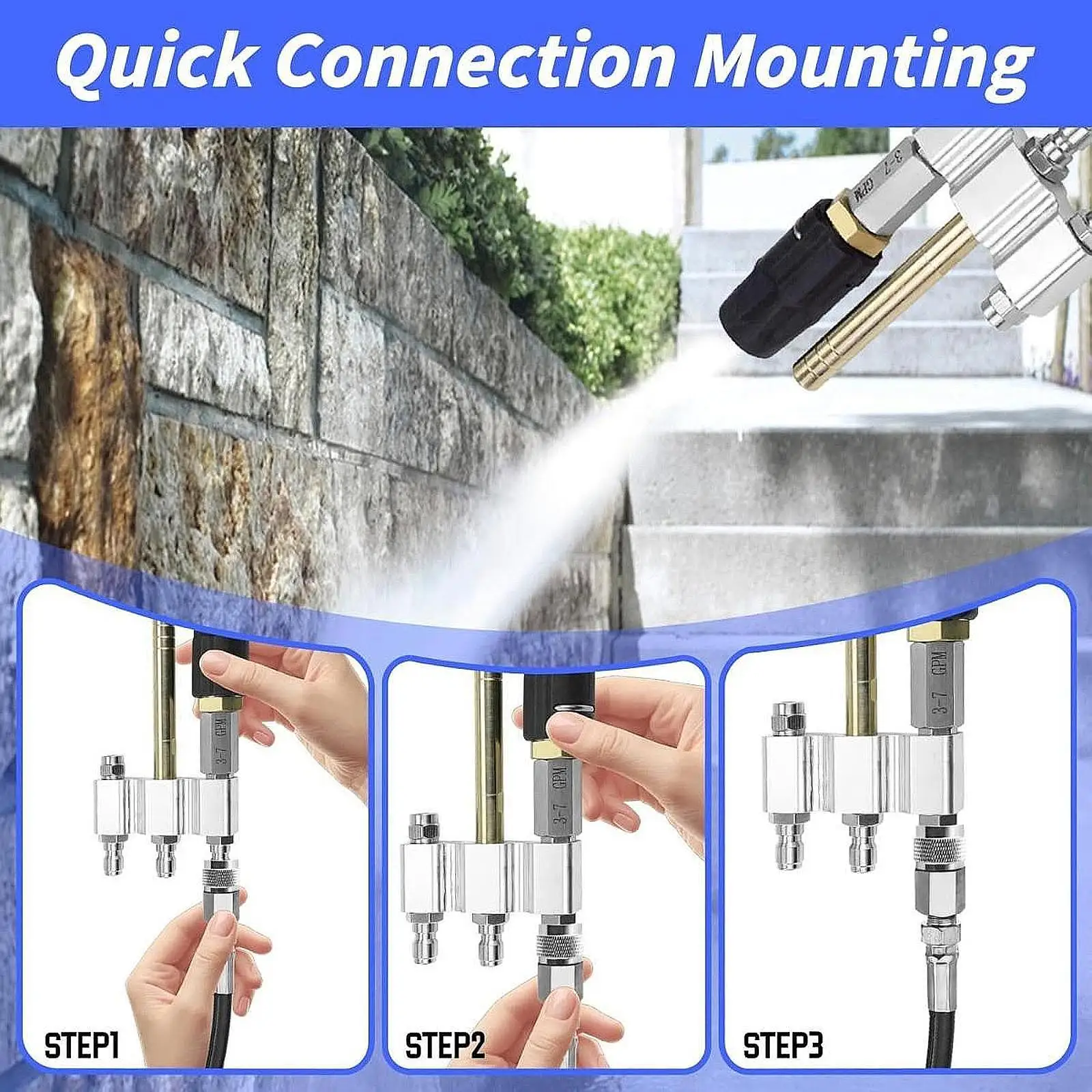 

Twist Nozzle for Pressure Washer 3 in 1 Rotating Downstream Soft Wash Nozzle