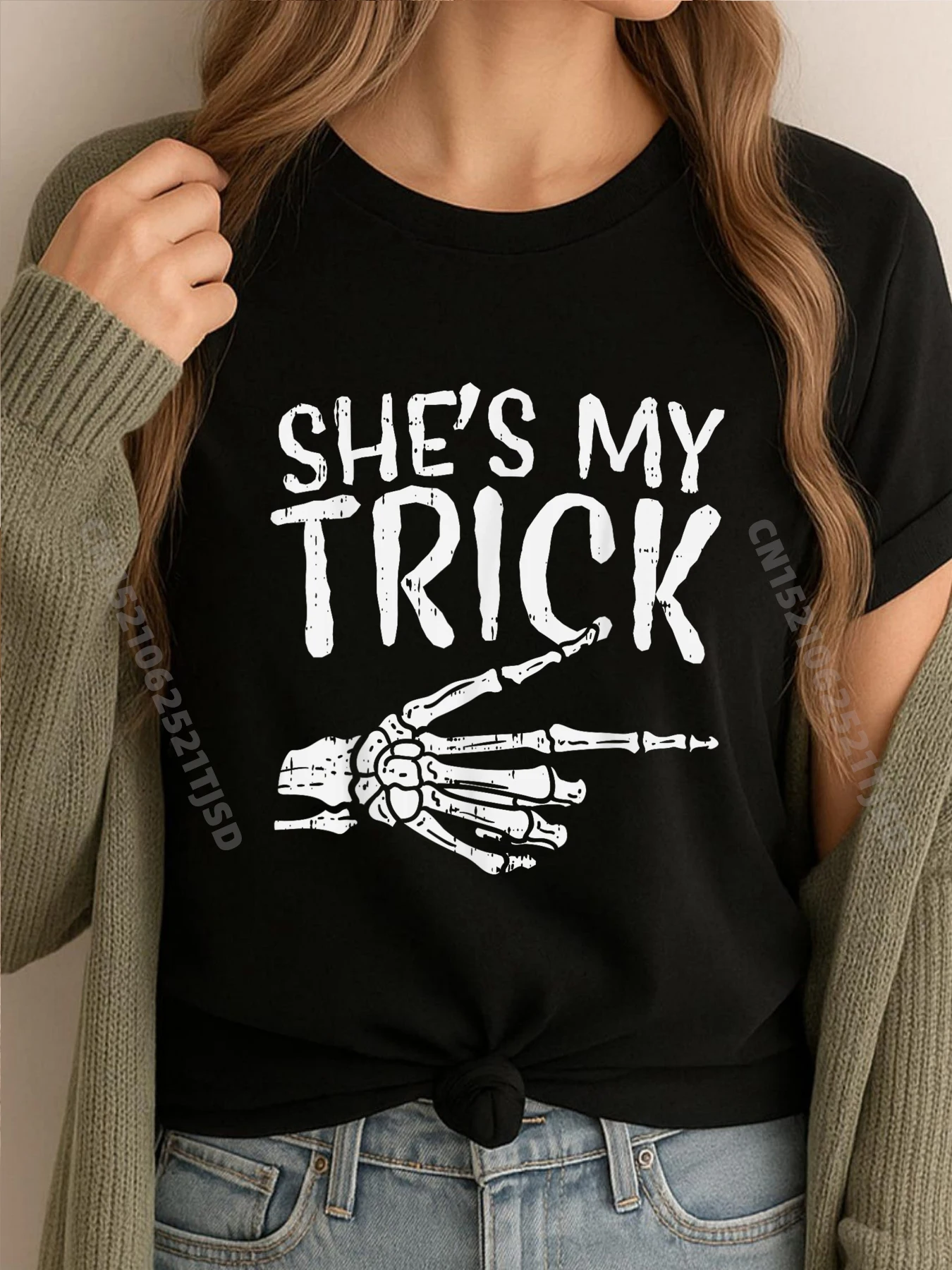 

Shes My Trick Matching Couple Halloween Boyfriend Cute Oversized T Shirt New In Tops & Tees HOLIDAYS