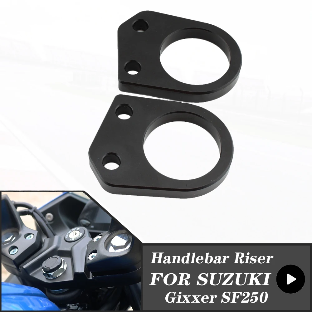 FOR SUZUKI Gixxer SF250 250SF 2020- Motorcycle Handlebar Riser Spacer Clamp HANDLE BAR Lifting 10mm Black Aluminum Gixxer SF 250