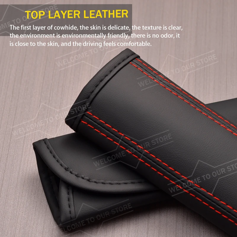 2pcs Car For Hilux REVO Pickup Truck OFF-Road Logo Seat Belt Cushion Leather Safety Belt Shoulder Protector Pads view 6