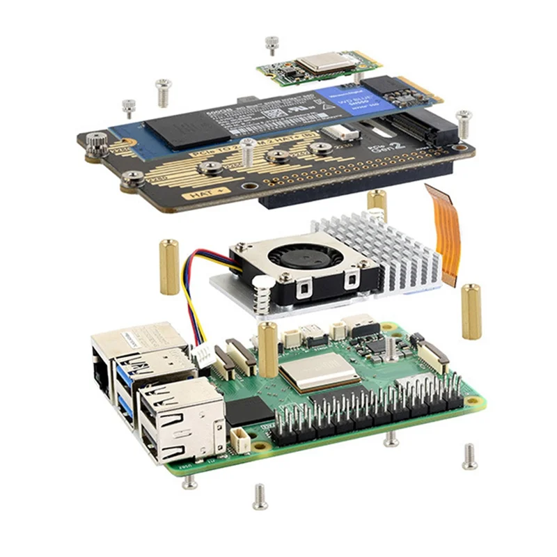 Nieuw-Waveshare Pcie Naar Dual Channel M.2 Adapter Board Module Voor Raspberry Pi 5 5Gbps Module Harde Schijf lezen/Schrijven Sneller Module