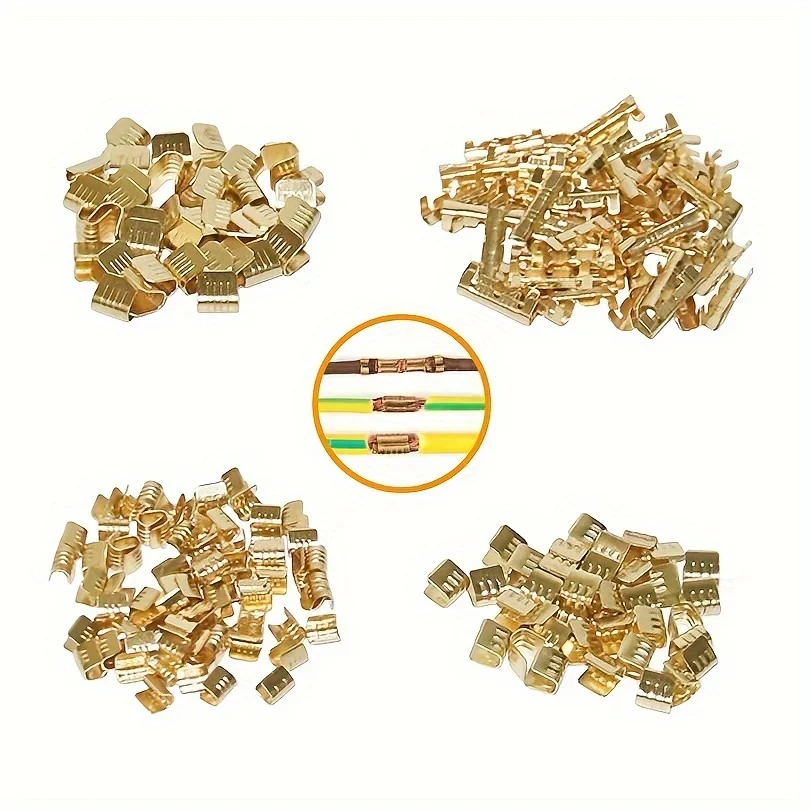 100Pcs/lot 453 U Shape Copper Ring Terminals Non-Insulated Cable Wire Spade Electric Butt Docking Connector 454A/B/C 453 452 459