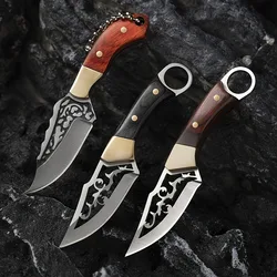 1pc Small Brass Knife with Wooden Handle, Sharp Fruit Knife, Mini Meat Knife, Keychain Pendant, Box Opener Outdoor EDC Knife