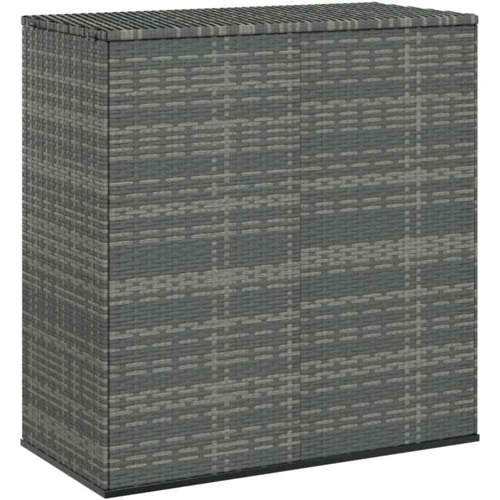 

indoor/outdoor pe rattan garden storage box, gray gradient - large capacity patio cushion box with gas lift, durable, weatherpr