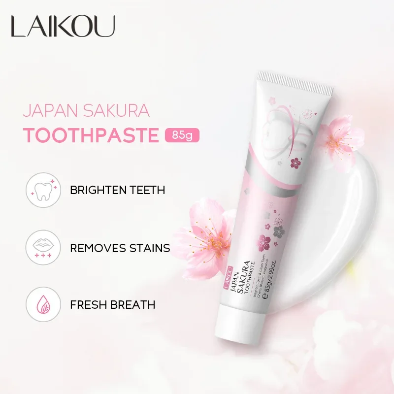 Laikou Sakura or VC Whitening Toothpaste Stains Removing Prevent Bad Breath Oral Cleaning Refreshing Reduces Plaque Dentifrice