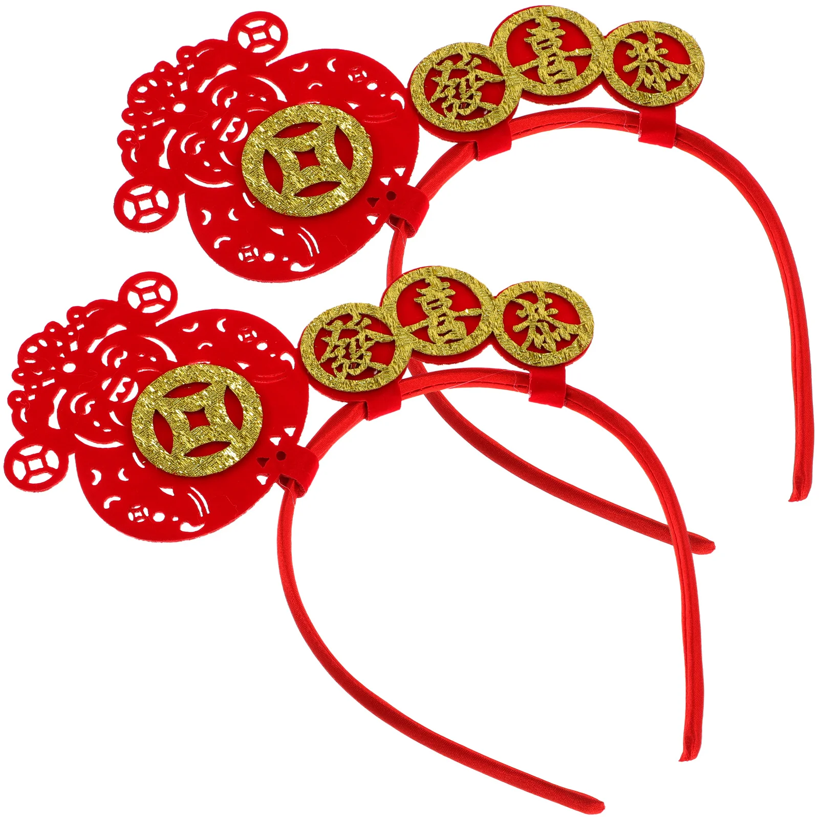 

2 Pcs New Year Headb Creative Hairb Party Headdress Copper Coin Design Hair Tie Hairpin Children Birthday Gifts Unique