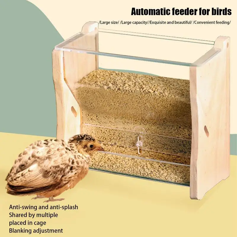 Quail Feeder 4 Clear Chicken Food Dispenser Chicken Feeder Practical Box Bowl Portable Easy To Install Detachable Quail Accesery