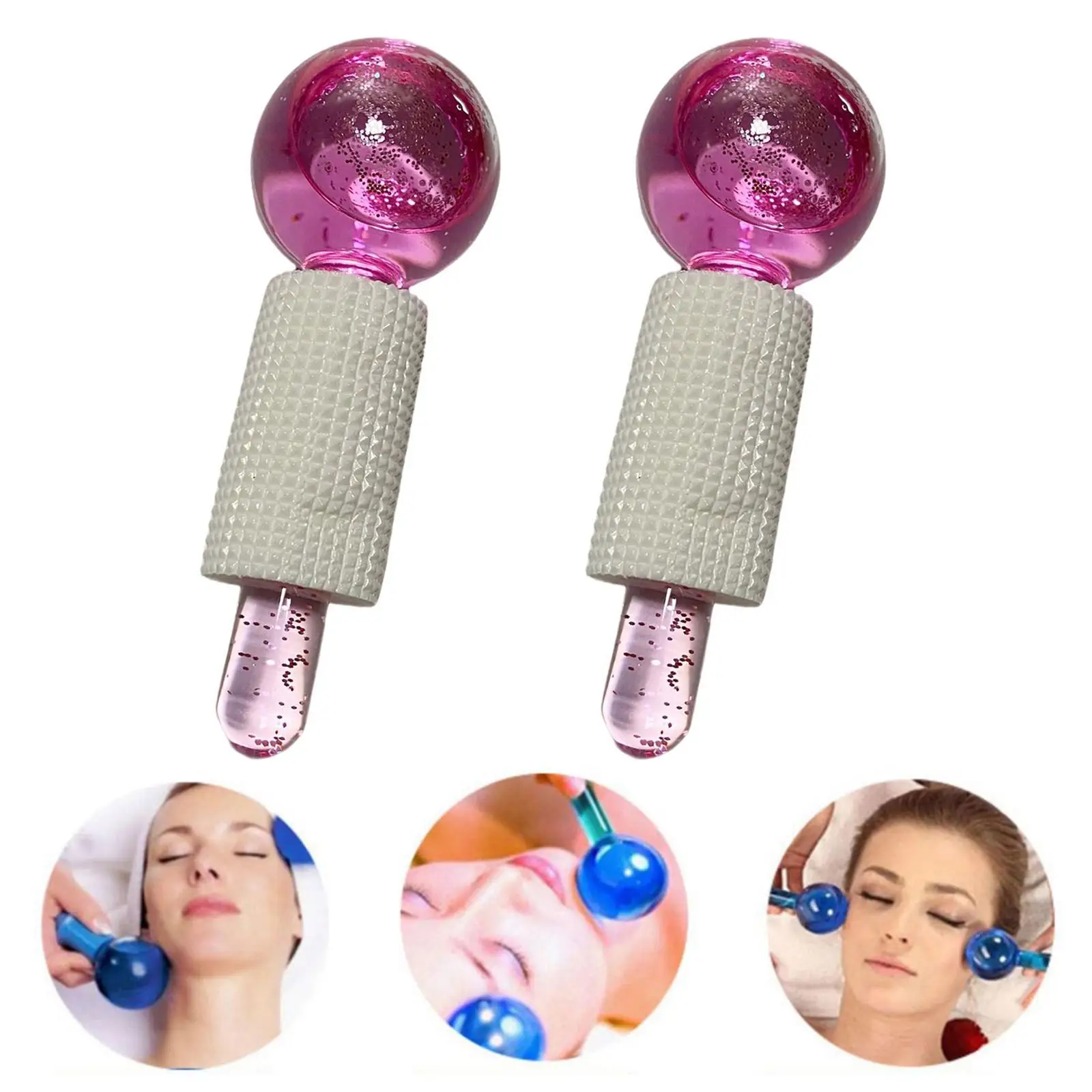 2PCS/SET Ice Globe Anti-Aging Face and Eye Skin Treatment Cooling Facial Roller