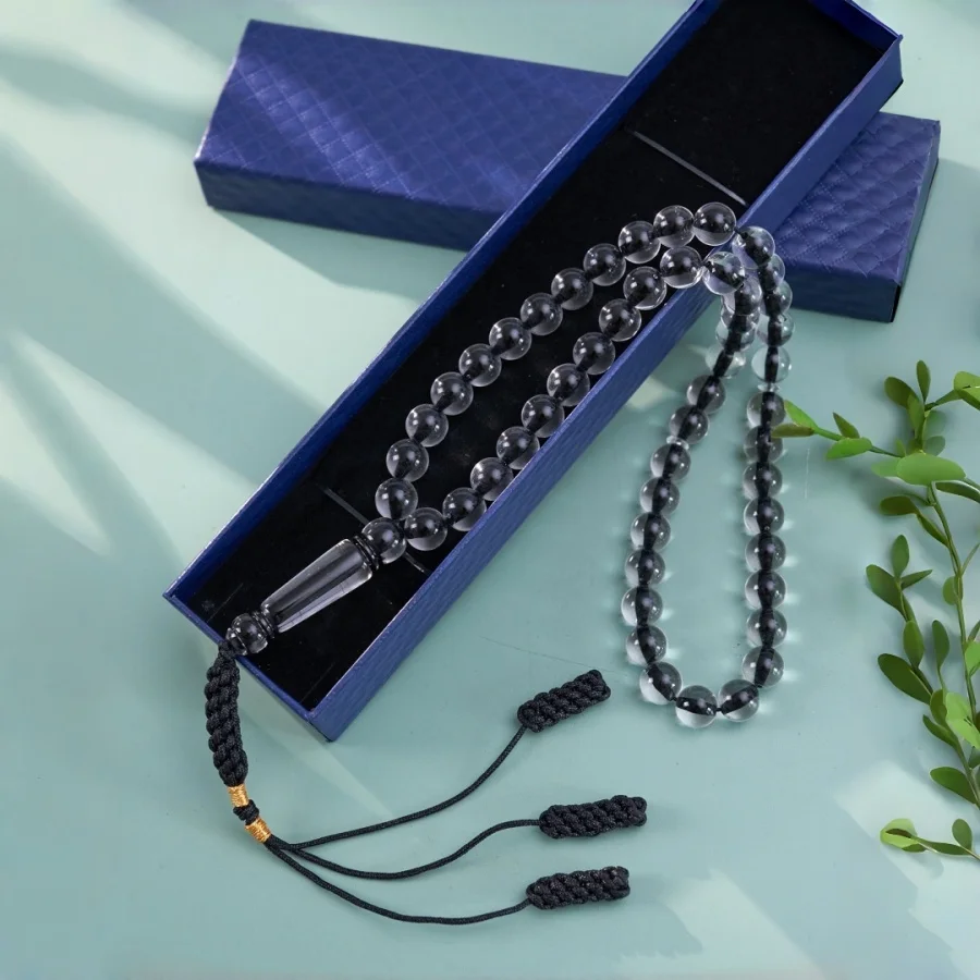 45 beads multi-color Muslim prayer beads, polyester hand-woven fringed pendant rectangular gift box, deluxe packaging