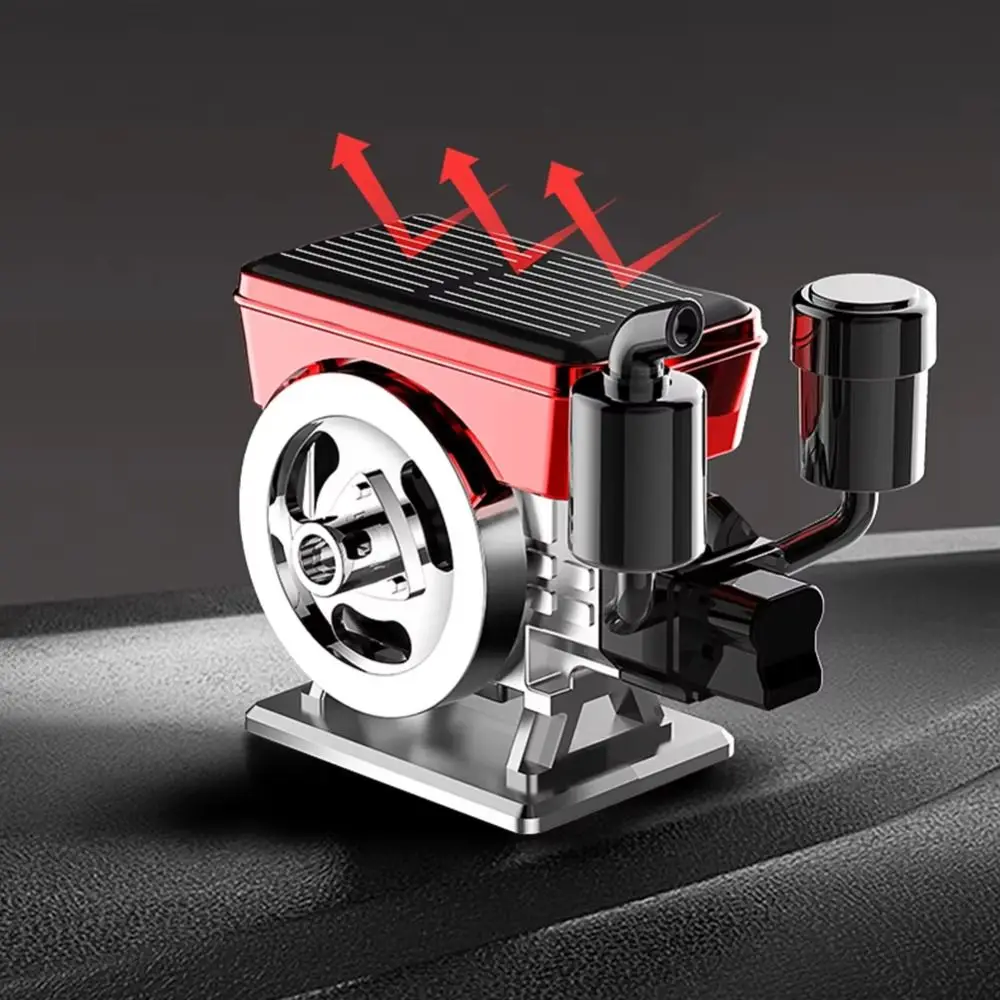 Solar-powered Car Diffuser Rotating Simulated Engine Car Perfume Diffuser Car Purifier for Both Air Purification and Decoration