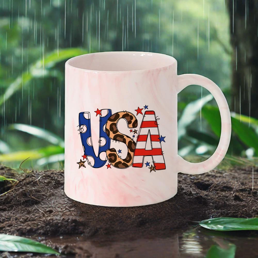 

США Freedom Series Кофейная кружка Happy 4th July Керамическая кружка Красный Белый Синий Автомобиль Вода Кола Пивные чашки Патриотизм Лучший выбор Чайная чашка