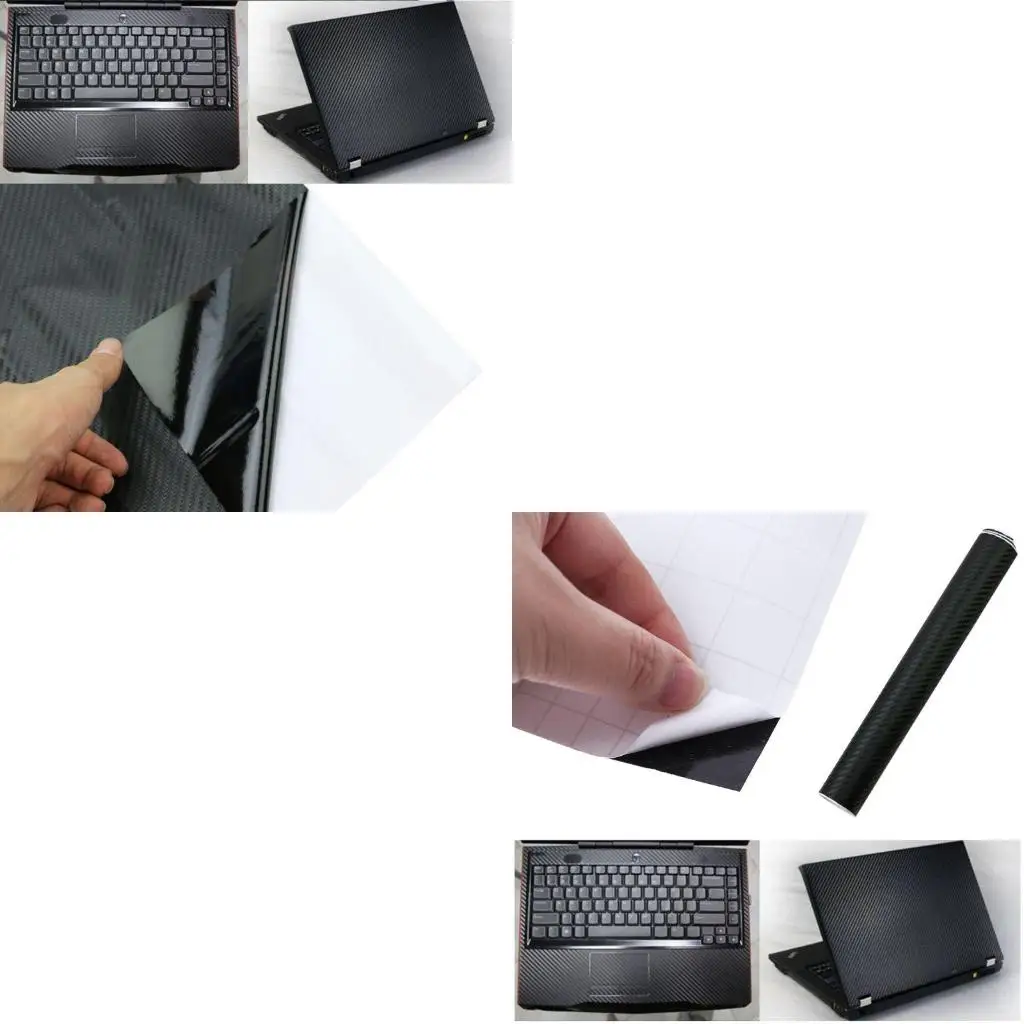 3D Carbon Fiber Black Vinyl Wrap Laptop Computer Adhesive Vinyl Body Wrapping Film PVC Styling Auto Decal Phone Accessories