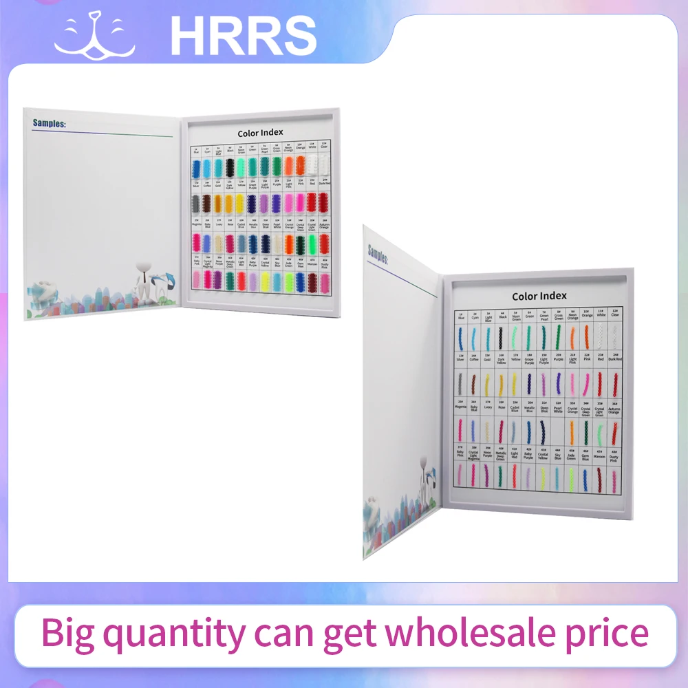 

1Book Orthodontic O Tie and Power Chain Color Index sample card book