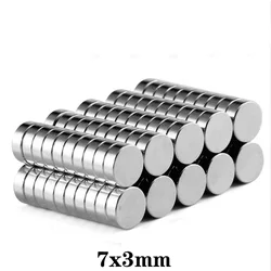 50pcs 7*3 mm Neodymium magnet disc 7x3mm N35 NdFeB Dia 7x3 Strong Small Magnetic Magnets For Craft 7mm x 3 mm strong magnet