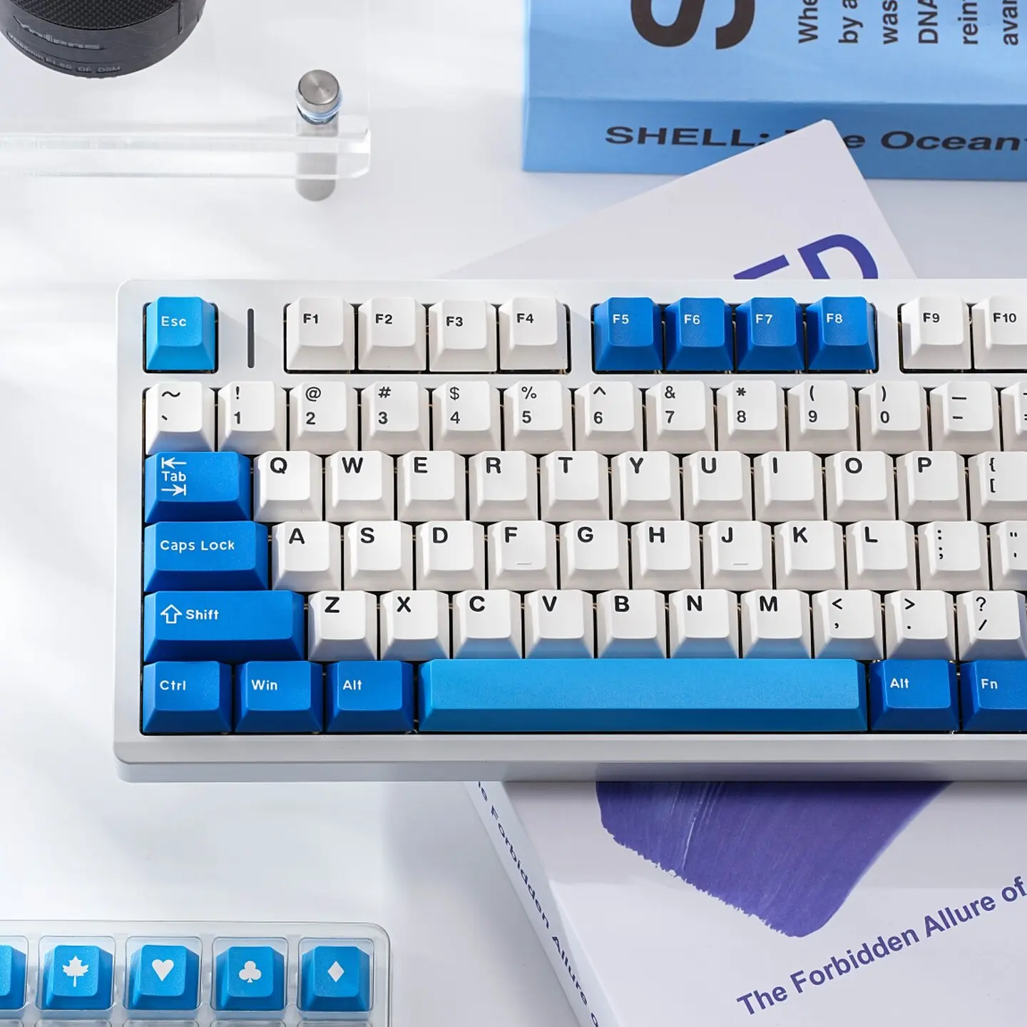 GMK Evil Eye Theme Keycaps Cherry Profile PBT Double‑shot Keycaps Blue White Custom Keycap Set For MX Mechanical Keyboard EV63