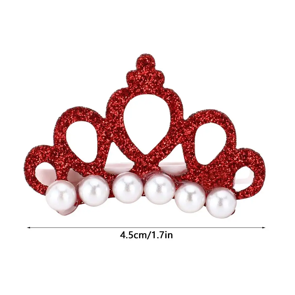 50/100pcs Dog Hair Clips Bows Faux Pearl Crown Shape Head Decoration For Pets Cat Puppy Hairpins Decor Grooming Accessoires